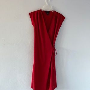 Express Red Wrap Around dress